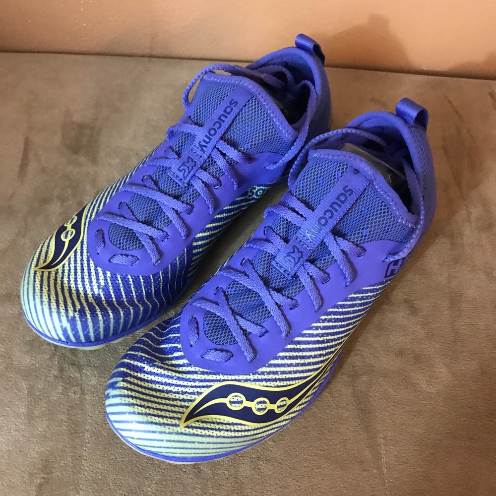 Saucony Havok XC running shoes violet blue size 8